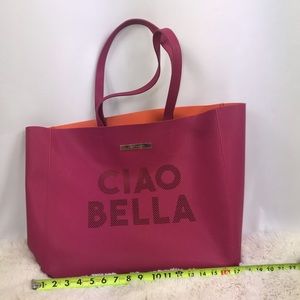 VINCE CAMUTO CIAO BELLA Pink LARGE TOTE WEEKENDER